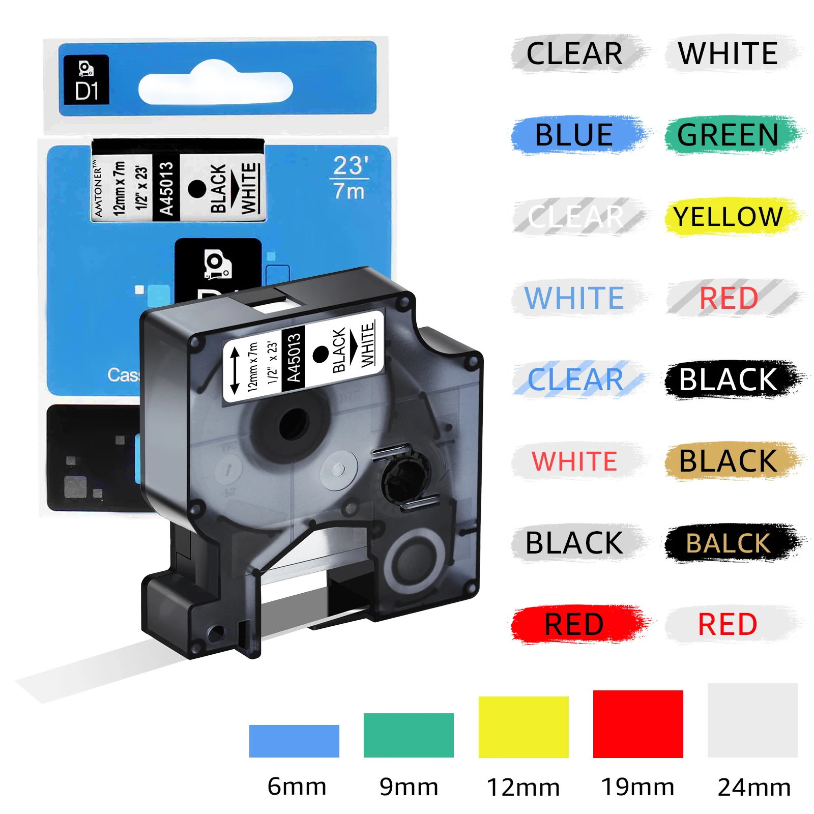 

Картриджи с лентой для этикеток 45013 45010, 12 мм, разноцветные, совместимые с лентой DYMO D1 для Dymo LabelManager 100 120P 210D Label Ptinter