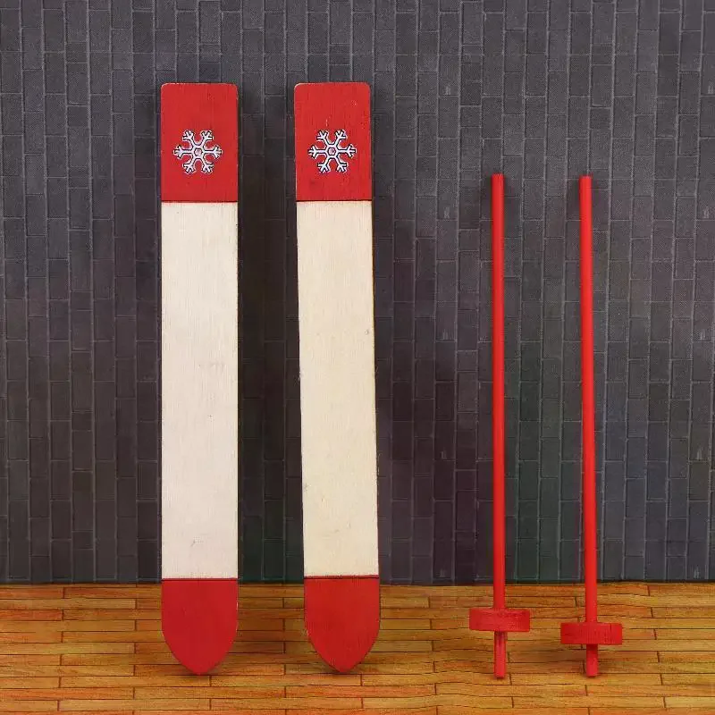 1/12 Poppenhuis Mini Houten Slee Model Poppenhuis Kerst Scène Decoratie Poppenhuis Accessoires Fantasiespel Speelgoed