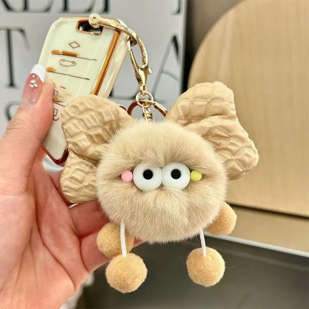 New Briquettes Plush Keychain Soft Bow Bag Pendant Exquisite Doll Cute Keyring Gift