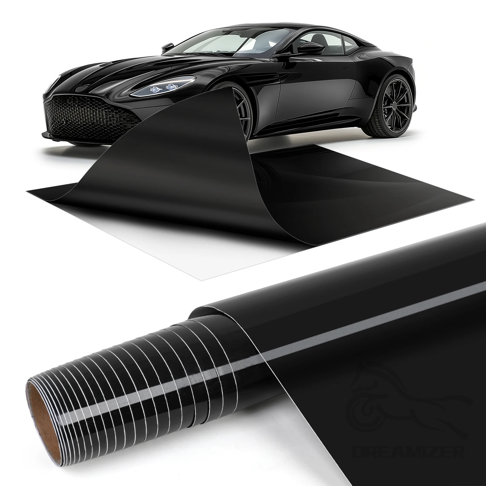 20X5FT High Glossy Black Carbon Fiber Vinyl Wrap Vehicle Sticker Decal Film Holographic Laser Vinyl Car Wrap Decal Sticker Film