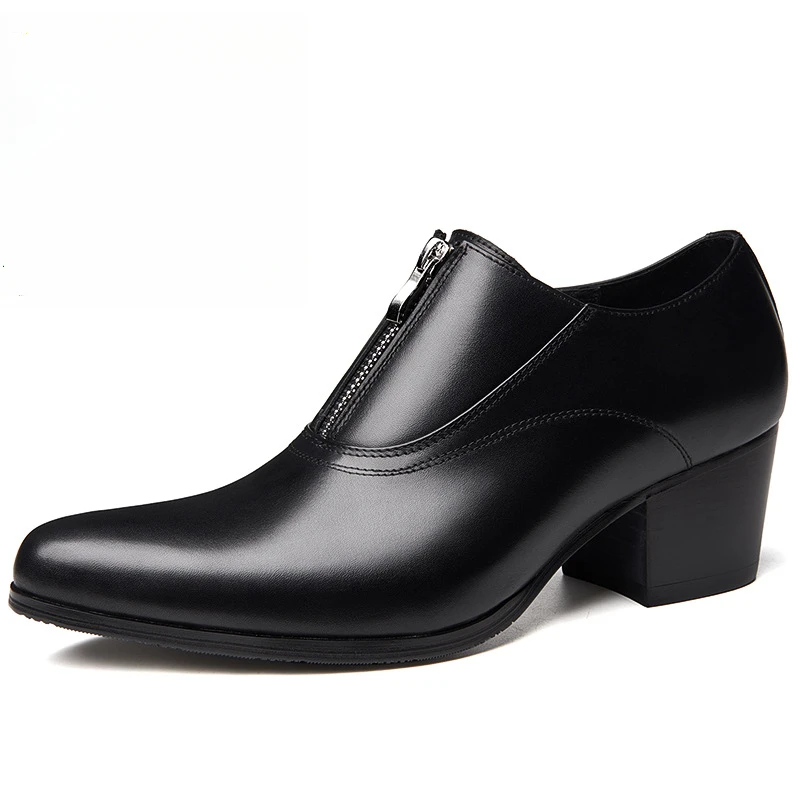 

6cm Height Mens Dress Shoes Genuine Leather Handmade Luxury Quality 2025 Spring New Fashion Man Wedding Social Shoes with Height