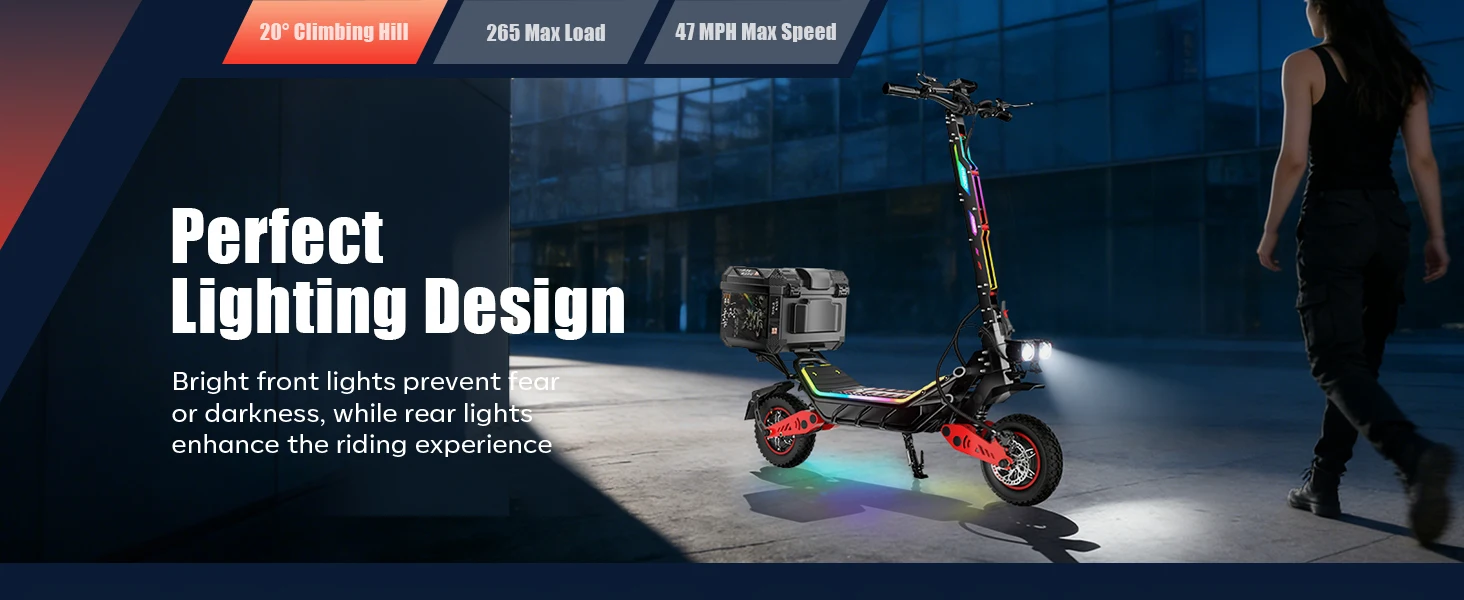 FREEBOY H10 Elektroroller 6000W Doppelmotor 75km/h Höchstgeschwindigkeit 60-80KM Reichweite 60V 28AH Batterie 12 Zoll Offroad-Reifen Hydraulische Bremse Klappbarer Elektroroller für Erwachsene EU-Lager Schneller Versand 1 Jahr Garantie – Detail 4