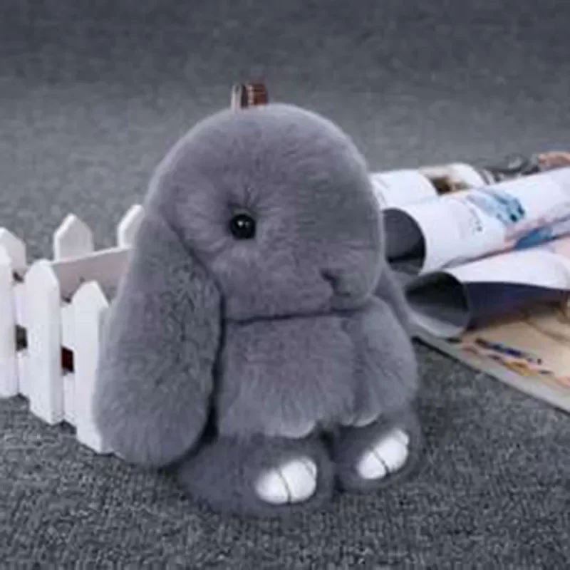 Echtes Kaninchenfell, hochwertiger süßer flauschiger Hasen-Taschenanhänger, schönes Kaninchen-Tier-Spielzeug, Geschenk für Mädchen für Taschen, Kawaii-Plüsch