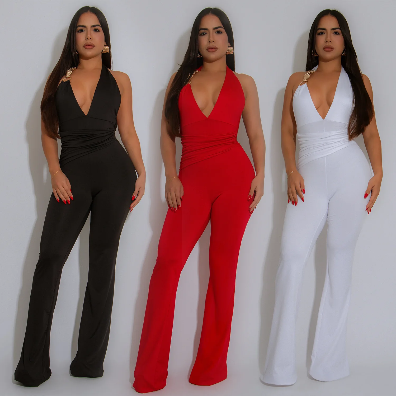 

Индивидуальный женский модный костюм в европейском и американском стиле для взрослых, облегающий ремень с открытой спиной, сексуальный комбинезон с глубоким v-образным вырезом, боди