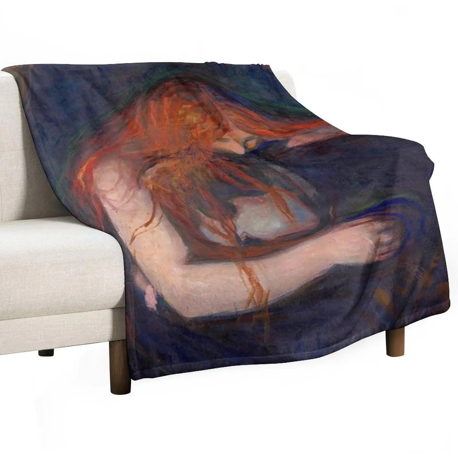 Love and Pain by Edvard Munch Throw Blanket Sofa blankets and throws Large Thin Blankets