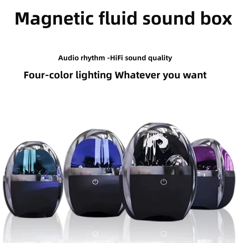 Imagem -05 - Fluido Magnético Bluetooth Speaker Subwoofer sem Fio Lâmpada de Exibição Colorida Rgb Botão de Toque Multifunções Horas de Duração da Bateria