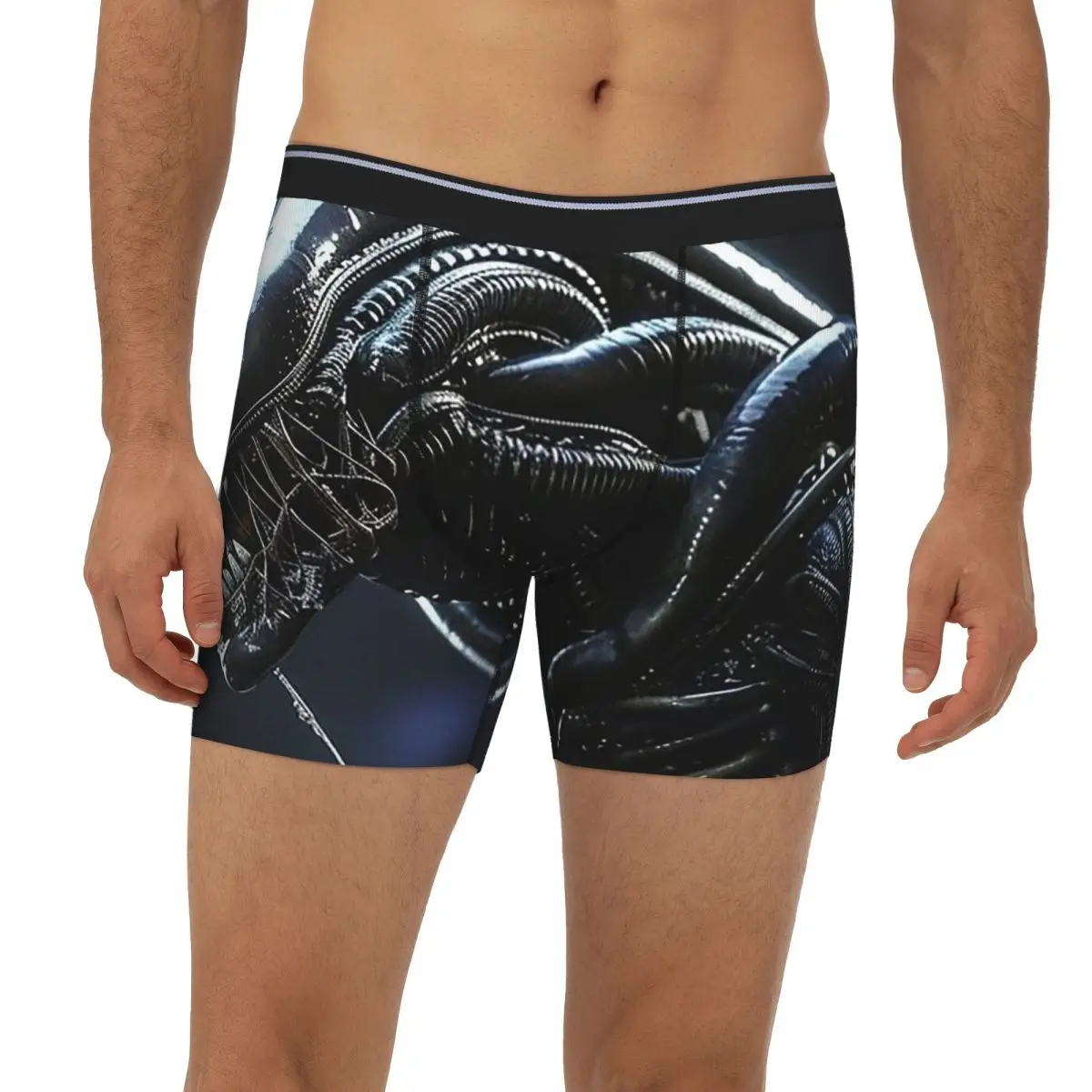 

Long Boxer Underpants Shorts Alien Vs Predator Horror Science Fiction Comics Panties Men's Ventilate Underwear for Homme Man