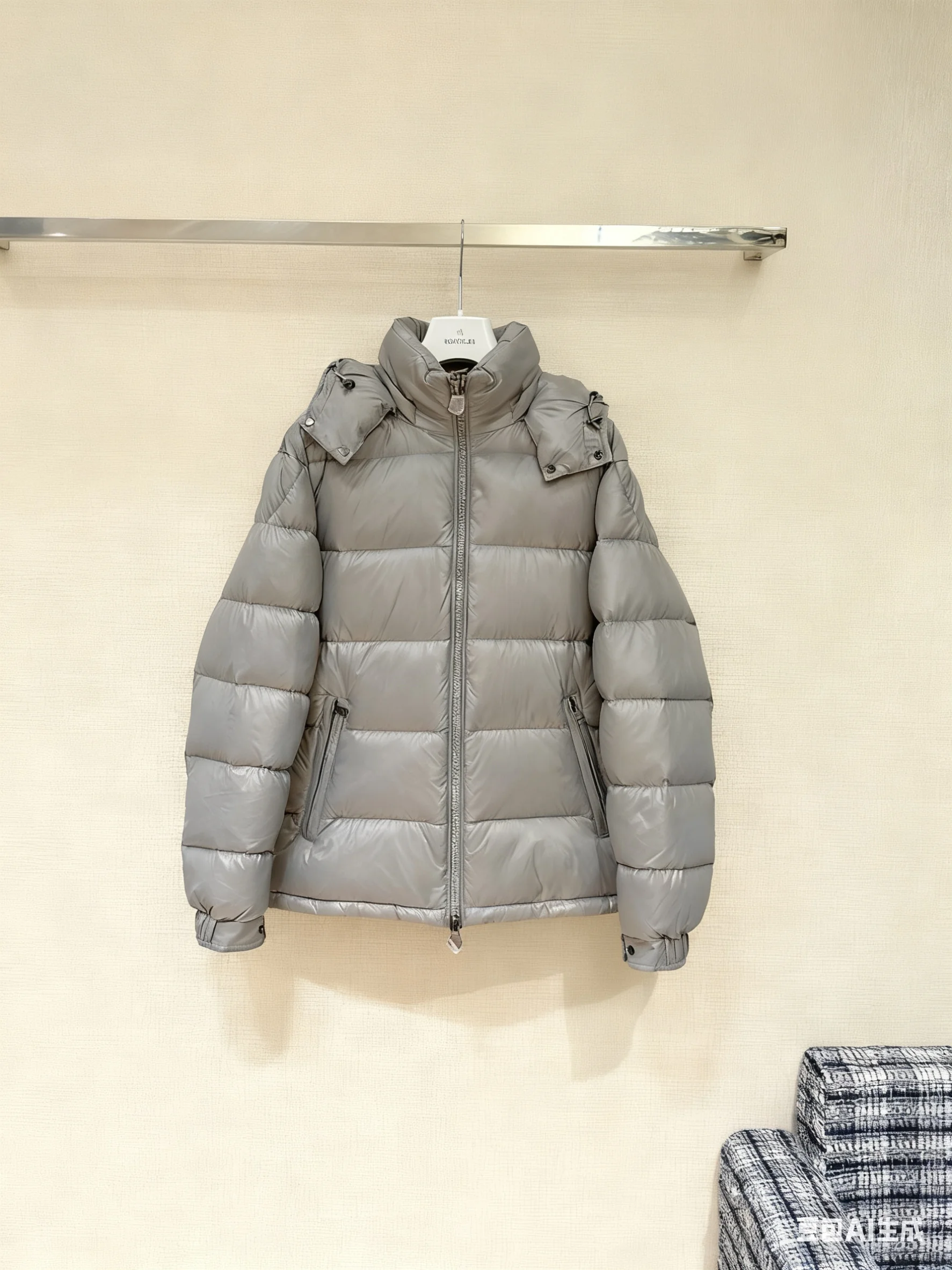 

2025 Winter New Women's Dark Brown Shiny Hooded Puffer Jacket Warm Quilted Coat Casual Zipper Outerwear