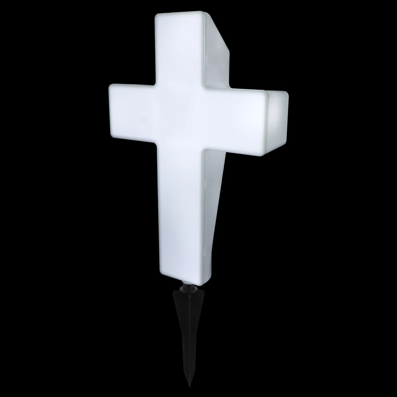 

Solar Cross Grave Light White Plastic LED Stake Solar Powered Waterproof Landscape Lighting Outdoor Decorations Cemetery