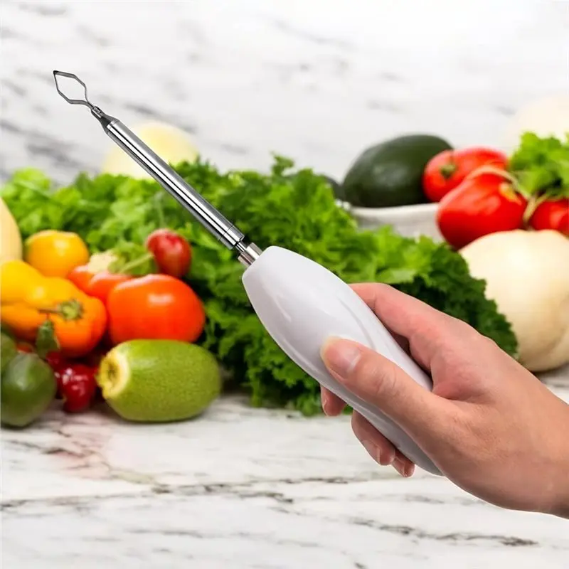 Picture 5: A74G-Corer Tool Portable Vegetable Corer Cordless,Electric Scraping Scale Machine With 2 Cutter,Stainless Steel Fruit Digging