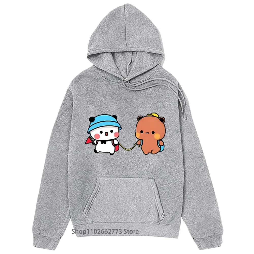 Bubu and Dudu Graphic Hoodie Panda Bear Love Clothes for Teen Girls Sweatshirt Cartoon Women Clothing Men's Sudaderas Fleece Top