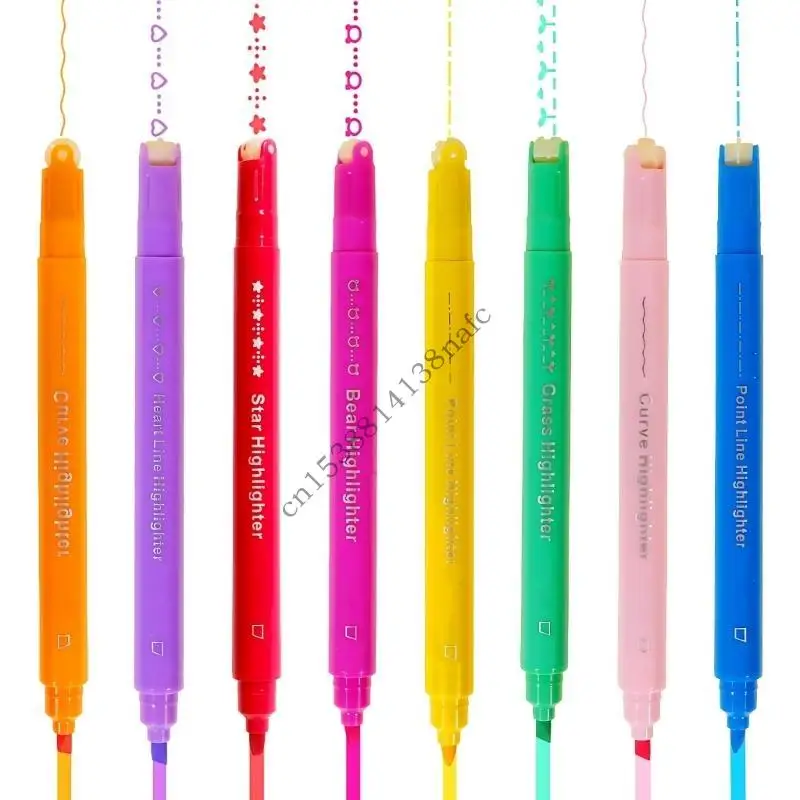 

594F Набор из 8 двуглавых ручек-роллеров с цветочными кончиками и удобной ручкой