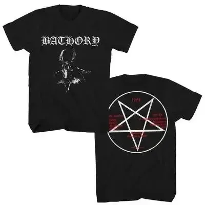 T-shirt Bathory en métal noir imprimé Venom pour hommes et femmes, vêtements classiques à manches courtes, style Hip-Hop, décontracté, Street Rock, Harajuku
