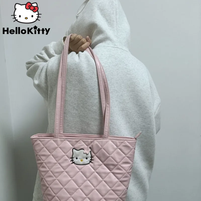 Sanrio Hello Kitty nowe różowe torby PU Cartoon luksusowe torebki damskie Y2k japonia koreański styl torba na ramię damskie modne torby