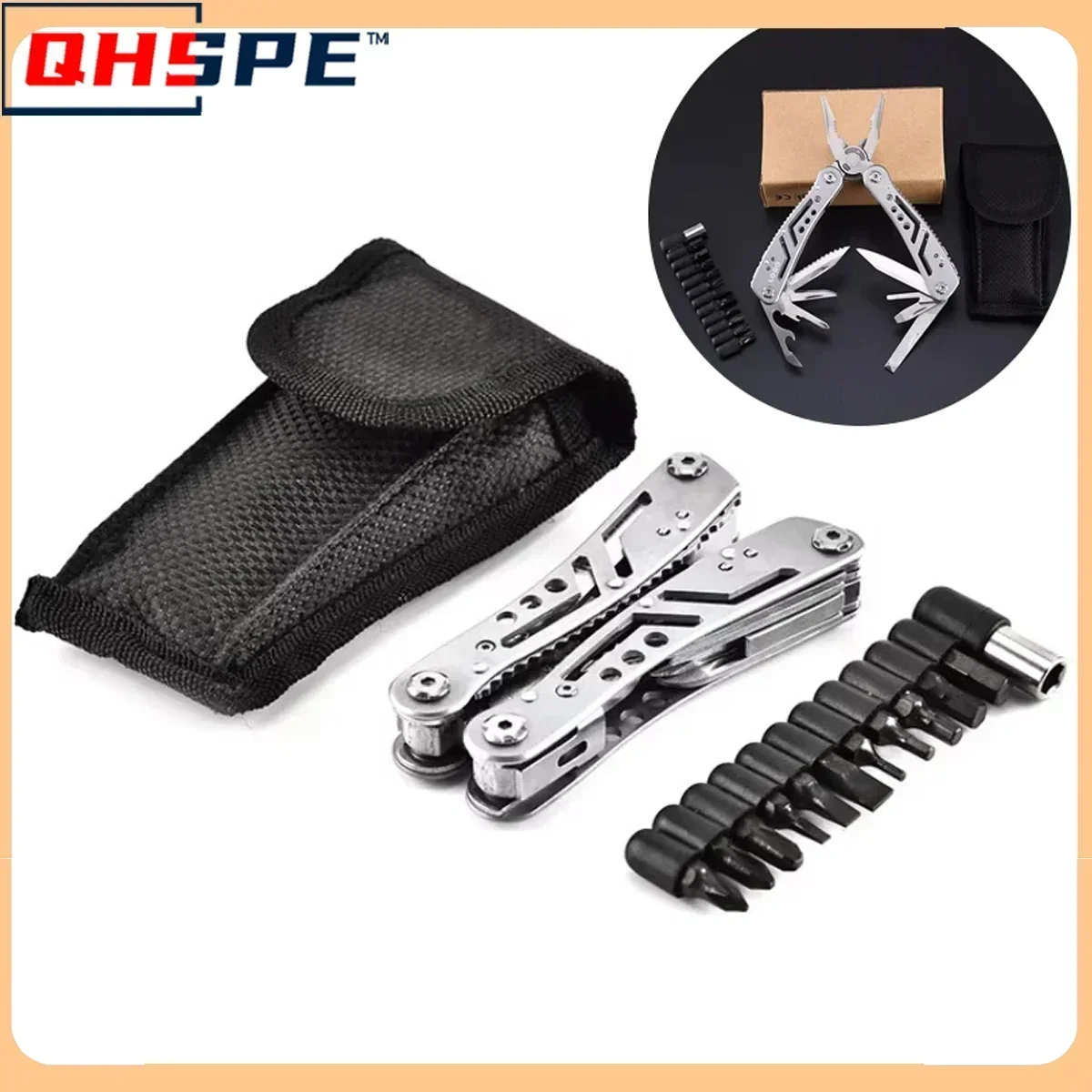 Multifunction Stainless Steel Pocket Knife Pliers Folding Pliers Multi-tool Mini Portable Fold Outdoor Multipurpose Repair Tools
