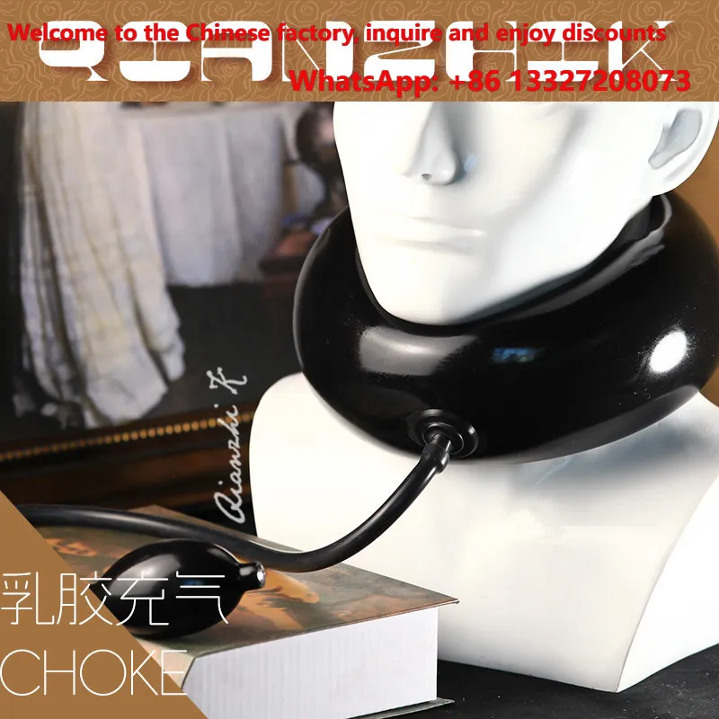 Press latex inflatable collar, breathing control, U-shaped neck
