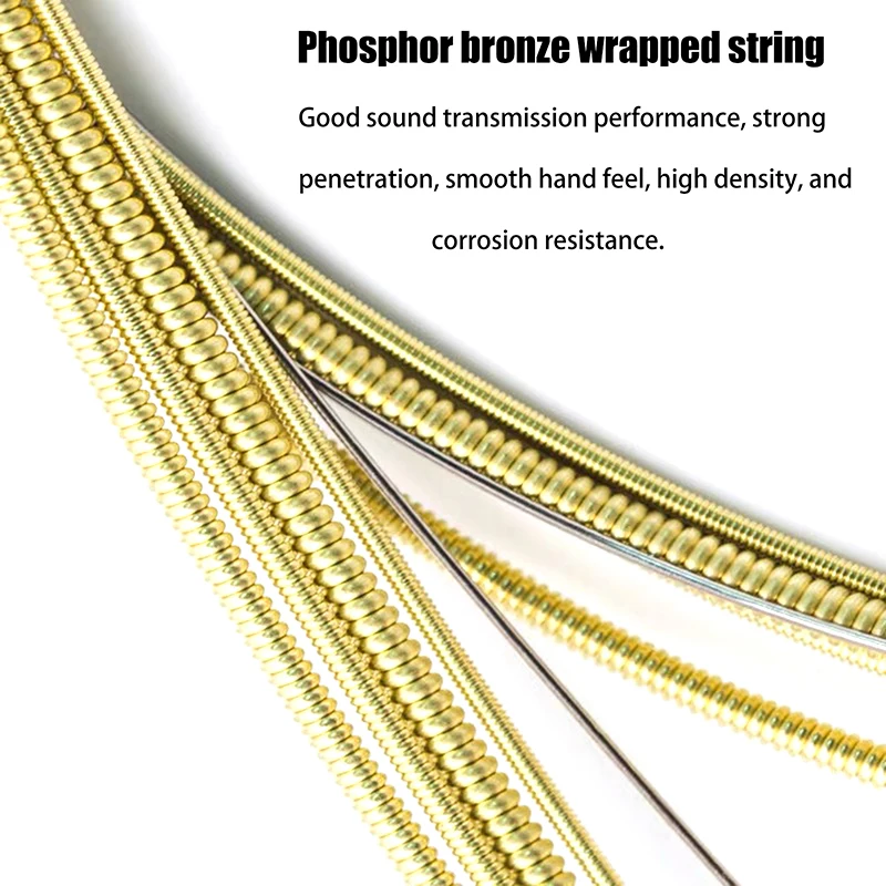 Acoustic Guitar Strings Hexagonal Nickel Bronze Bright Tone Musical Instrument Accessories