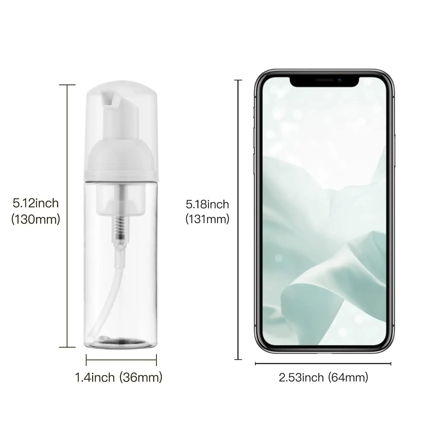 Бутылка с насосом для пены, пустой дозатор пены для путешествий, насос для мыла, шампуня, очищающее средство для ресниц (60 мл, 3 шт.), дозатор пенного мыла для рук