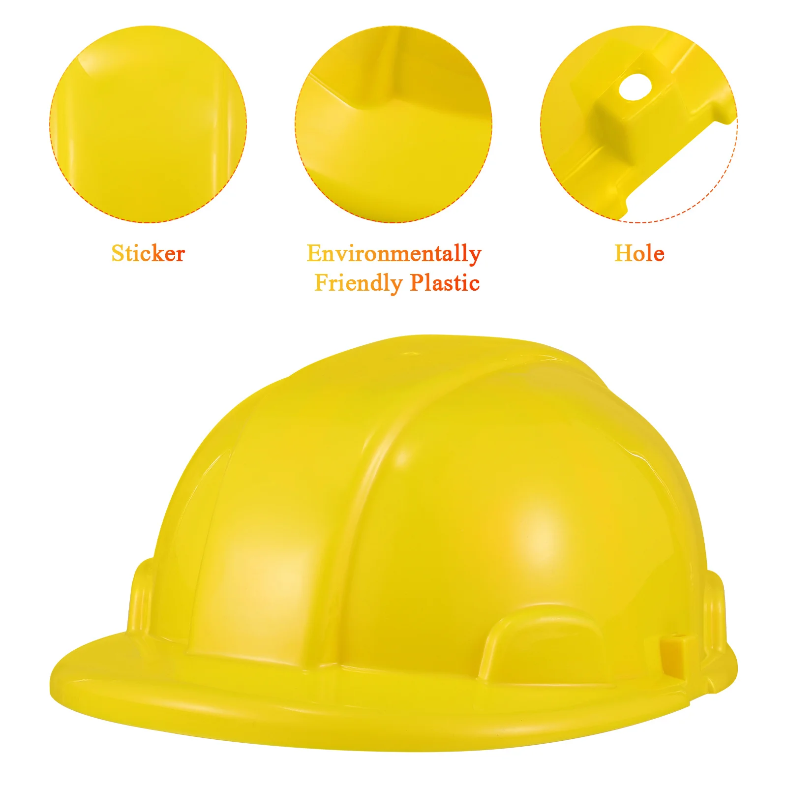 4Pcs Simulation Construction Hat Kids Engineering Cap Yellow Party Dress Up Gifts for Role Play Object Lessons