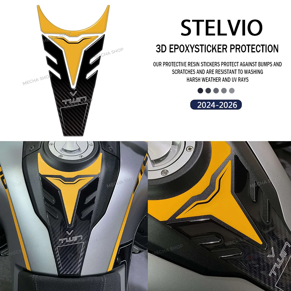 

For Moto Guzzi Stelvio 2024- Tank Mat Motorcycle Accessories Fuel Tank Protection Waterproof Anti-Scratch 3D Gel Sticker