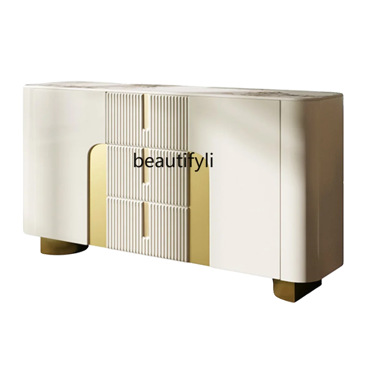 

A Light luxury door cabinet American style, living room storage, European style, Italian style home rock slab dining side cabine