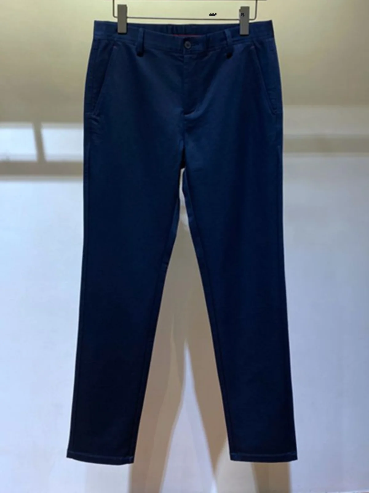 

Deep Blue Busin Casual Men's Straight Leg Pants Commuter Versatile Spring Autumn Wear Flatweave Cotton Polyester Blend