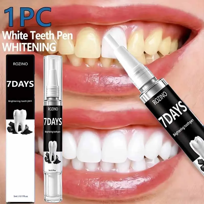 Rozino 7Days Teeth Whitening Pen, Powerful Cleaning, Neutralizes Yellowness, Whitens Teeth, Cares for Gums, No Need to Rinse, Convenient for Home and Travel, Confidently Show Off White Teeth, No More Fear, a Must-Have Oral Care Product for Everyone
