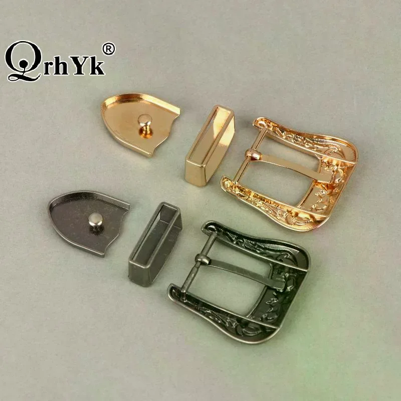 Vintage European & American Style Metal Belt Buckle Floral Engraved Pin Buckle Classic Retro Waistband Clasp​