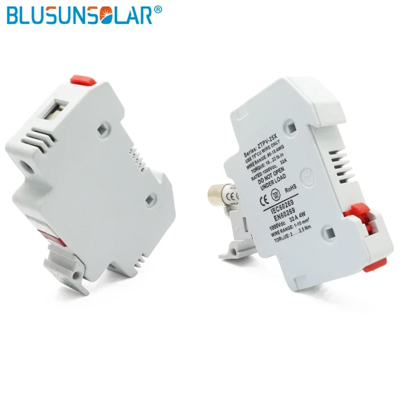 

DC Fuse Holder 10*38mm High Voltage Solar 1P PV 1000V Solar Fuse with LED Fuse Holder for Solar PV System Protection