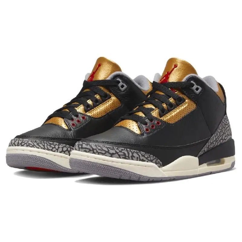 Nike Air Jordan Women\'s Air Jordan 3 Retro \'Black Gold\' Sneakers shoes CK9246-067