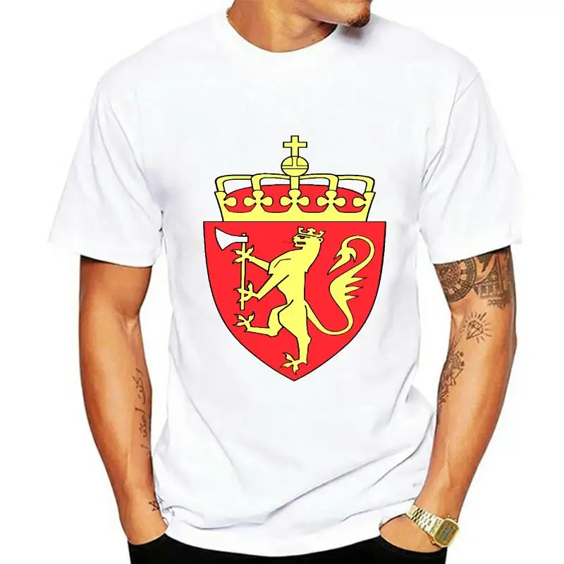 Coat Of Arms Of The Norway Norwegian Arms Flag T-Shirt All Sizes Men T Shirt 2020 Summer 100% Cotton Casual Short Sleeve Tops