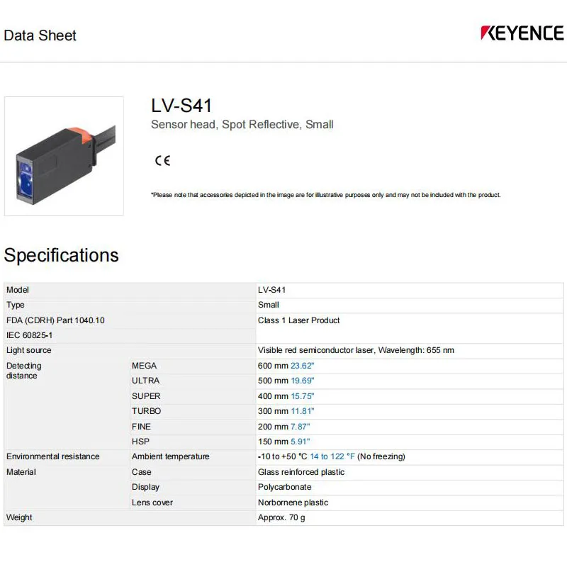Brand New Genuine LV-S41 KEYENCE digital laser sensor with small spot reflection type 100% original