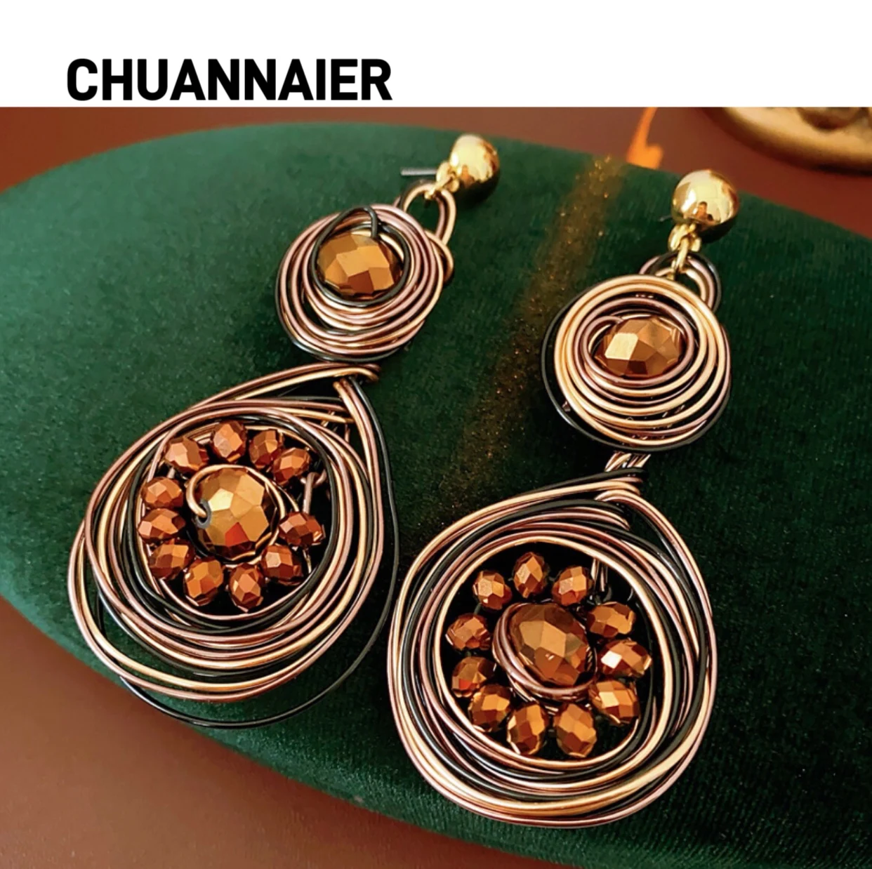 

European and American hot-selling geometric high-end irregular round earrings with a sense of metal drop earrings