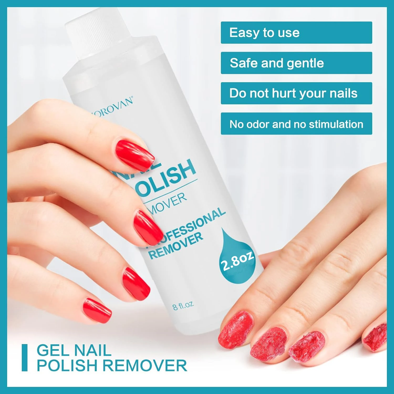 Nail Gel Remover Acetone Free Nail Polish Remover for Nails Remove Soak-Off Nature Nail Gel Polish Acrylic Dip (2.8Oz/8Oz)