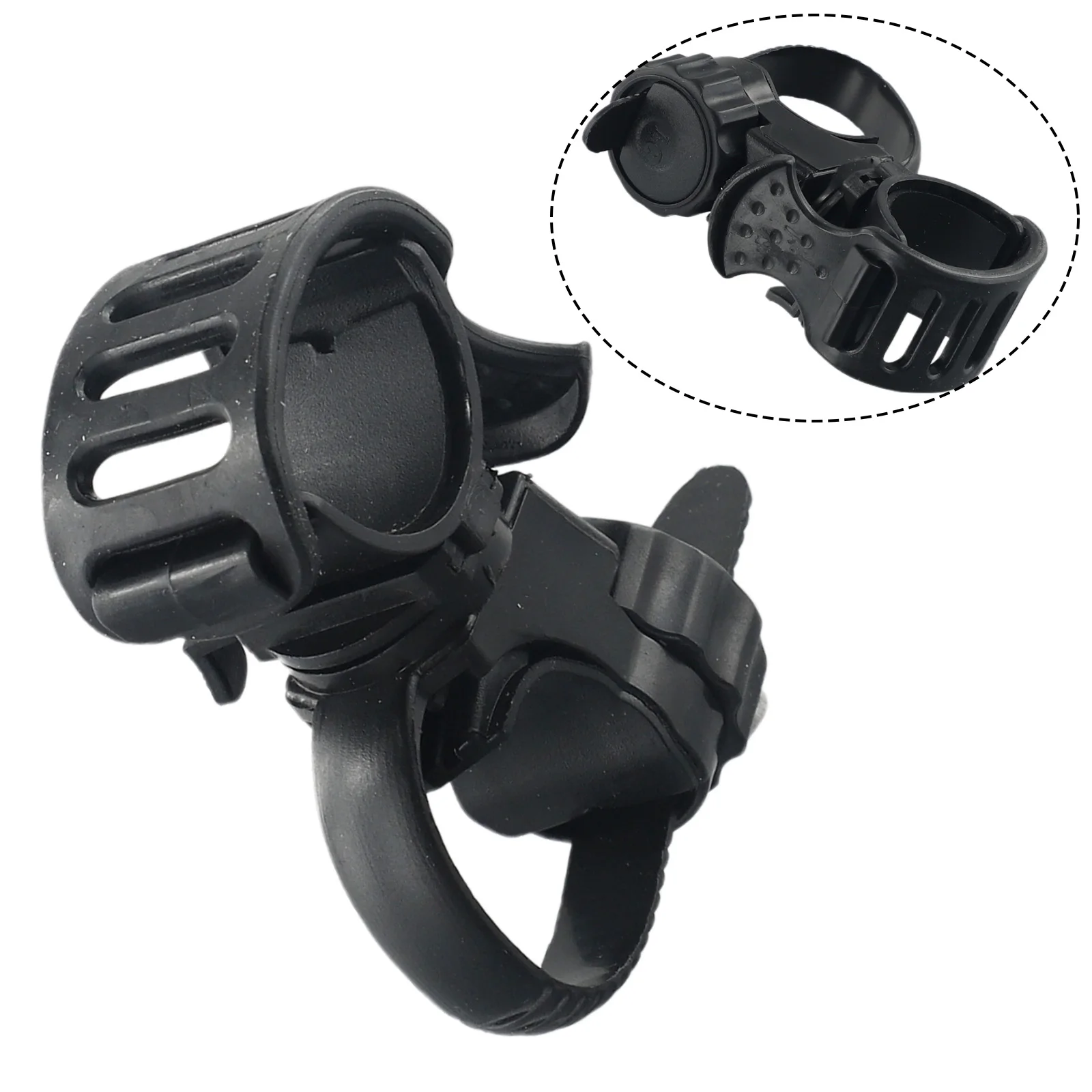 360 Degree Cycling Clip Clamp Rotation Bike Flashlight Torch Mount LED Head Front Light Holder Clip Bicycle Cycling Accessories