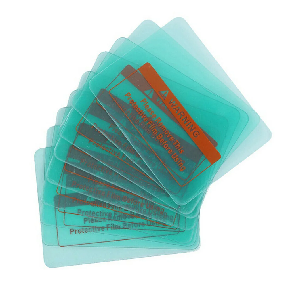 Imagem -06 - Substituição Clear pc Folha Protetora Escudo de Soldagem Capa Lente Protetor Placa para Capacete de Soldagem Máscara 115 mm x 90 mm 10 Peças