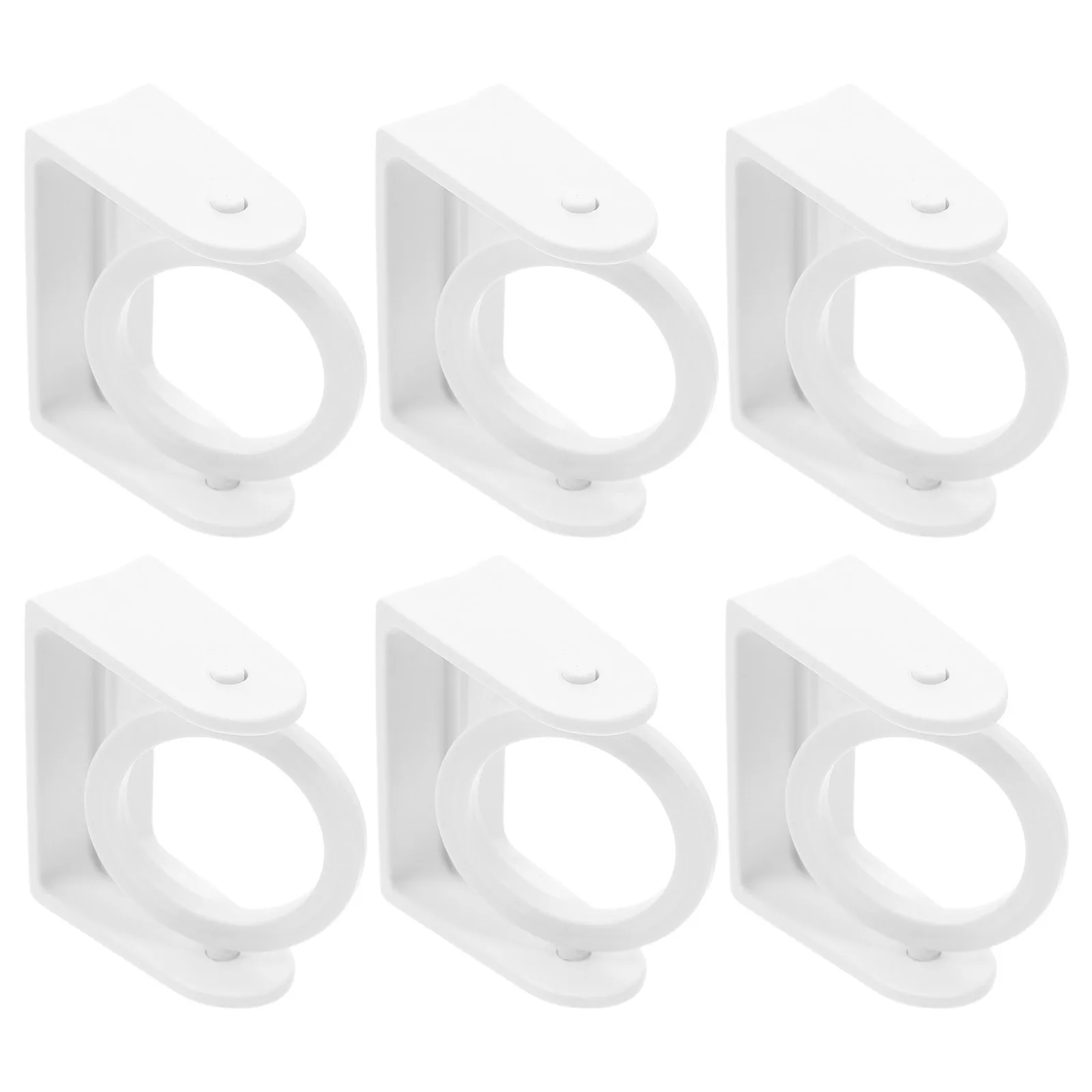 

6Pcs Self Adhesive Curtain Rod Hooks No Drill Curtain Hangers for Home Bathroom Kitchen Sturdy Universal Mounting Accessories