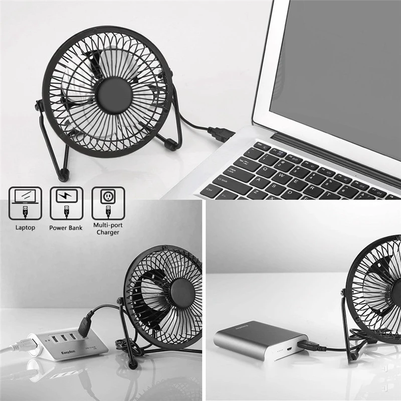 5W 5V Solar Panel Powered Fan, Mini Portable Ventilation Cooling Fan 4-Inch USB Portable Fan For Camping Yacht Dog House