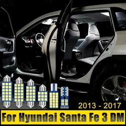 For Hyundai Santa Fe 3 DM 2013 2014 2015 2016 2017 7PCS LED Car Dome Reading Lights Vanity Mirror Lamps Trunk Bulbs Accessories