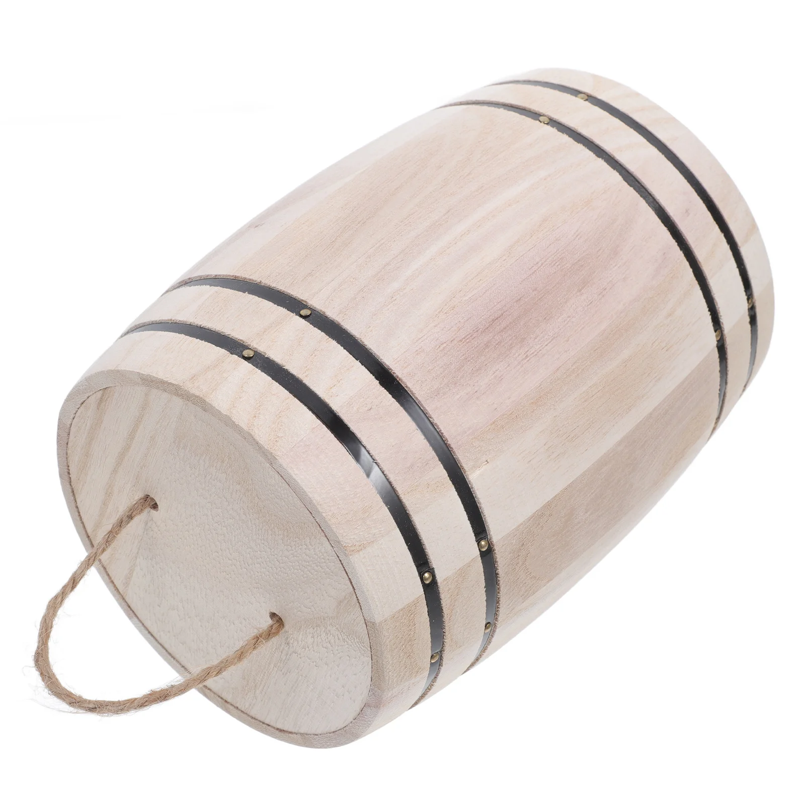 

1Pcs Wooden Barrel Pen Container Desk Organizer Wooden Ornament Cask for Coffee Bean Tea Small Objects Decorative Storage Safe