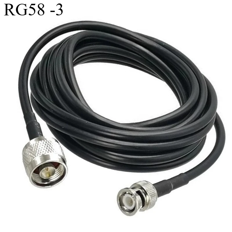 RG58 N Male to BNC Male Pigtail Cable Coaxial Jumper 50 Ohm Custom Length 6inch to 5M for Test Equipment