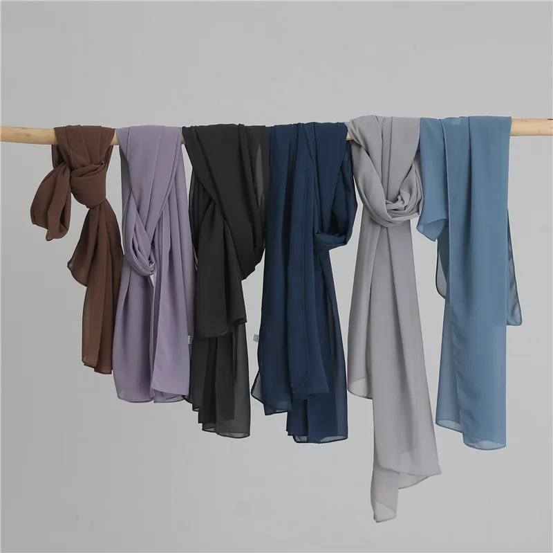 Sommerlicher langer Seidenschal für Damen, großer Schal, Wickeltuch, Stirnband, einfarbiges Design, Hijab, Strandtuch, Damen-Foulard, Echarpe, Bandana – Detail 9