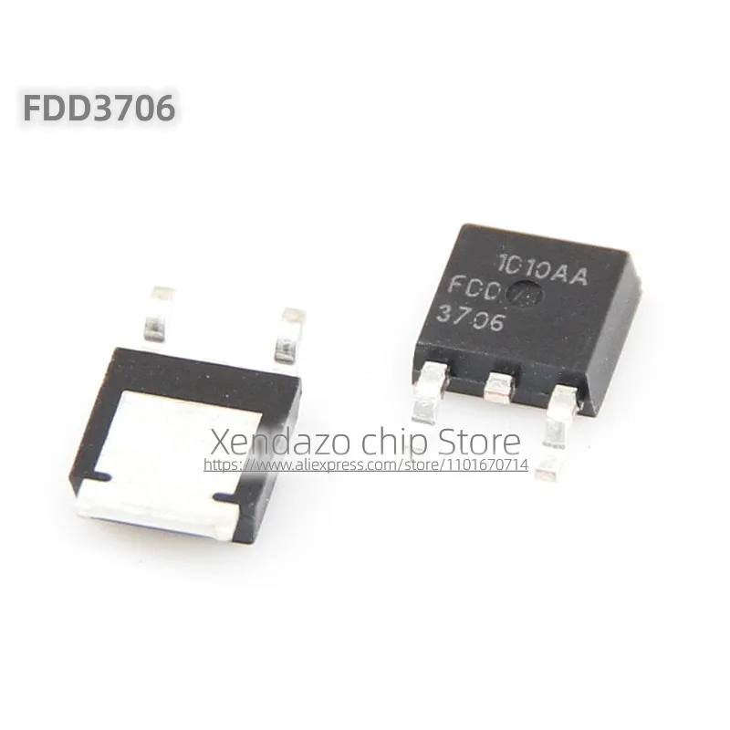 10pcs/lot FDD3706 FDD 3706 TO-252 package Original genuine 20V/50A MOS field-effect transistor