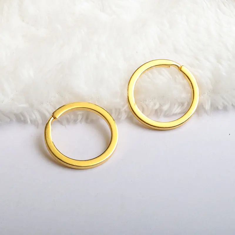 100Pcs/Lot 25 28 30 32 35mm Gold Round Key Ring Llaveros Clasp Findings Key Chain Split Ring Plated Key Ring For Jewelry Making