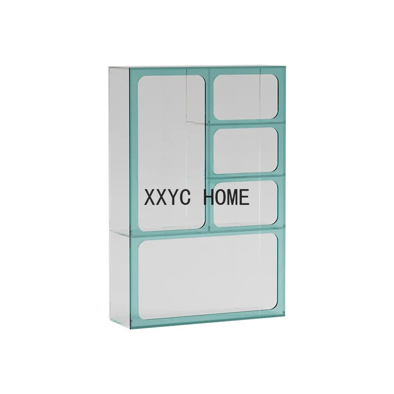 

Индивидуальная легкая роскошная акриловая полка для хранения на полу, настенная витрина для гостиной, многослойный маленький креативный книжный шкаф