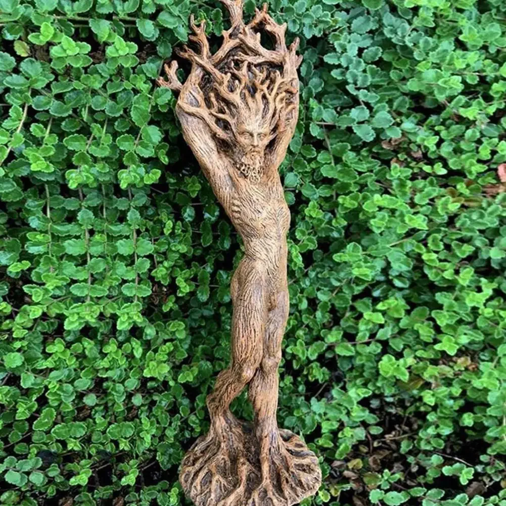 Forest Goddess Statue Resin Ornaments Garden Handicraft Tree God Ornament Crafts Ornaments Green Man Statue Tree God Ornaments