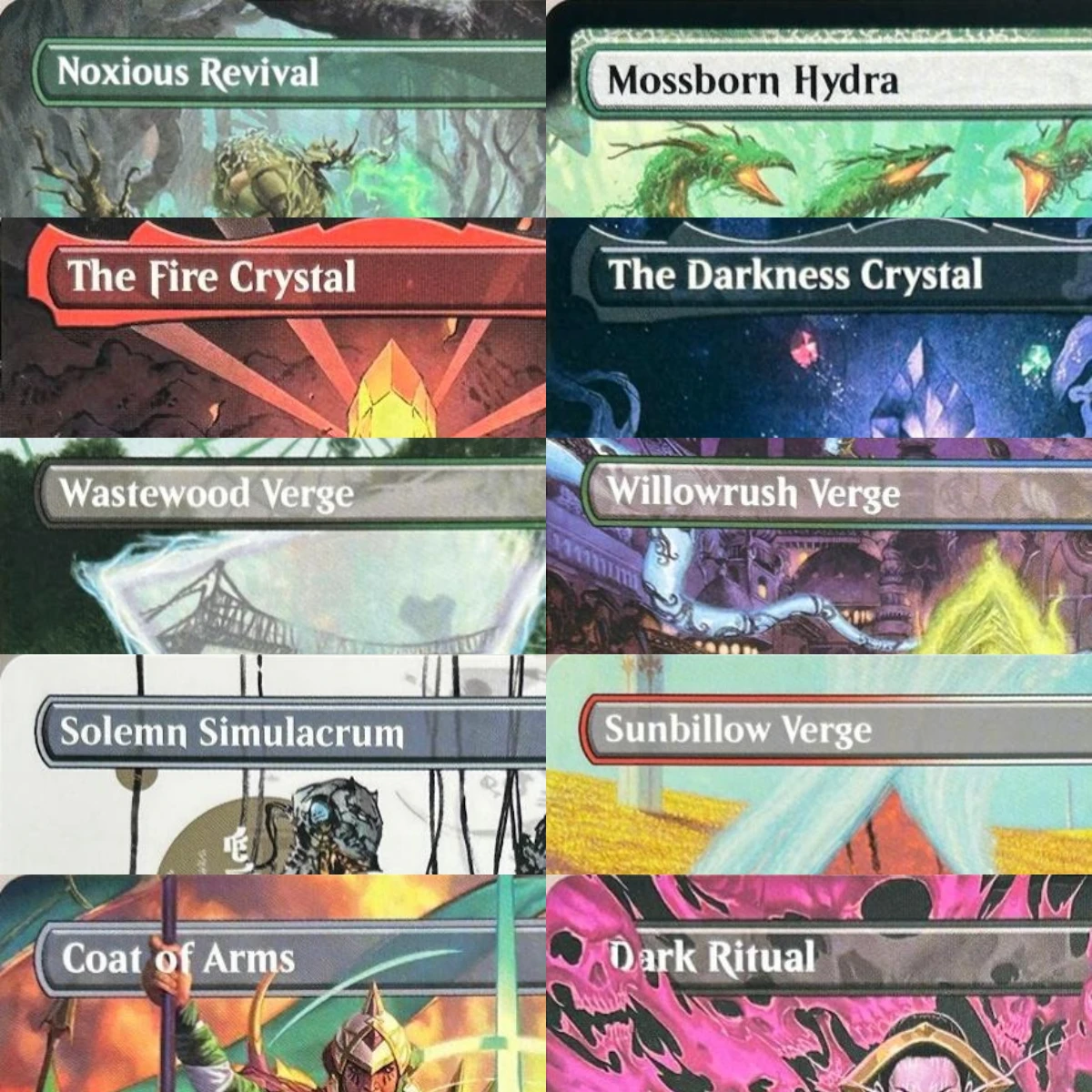 LK41 The Darkness The Fire Crystal Dark Ritual Sunbillow Verge Noxious Revival High-Quality TCG Proxy Cards (Black-Core)