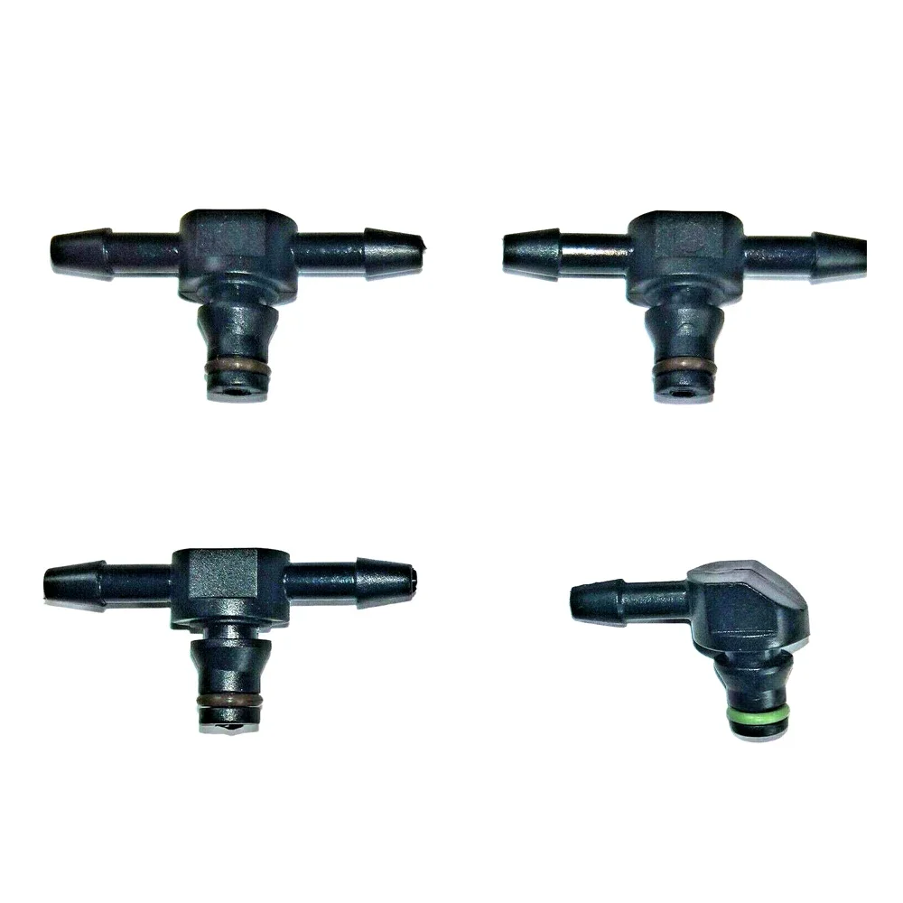 4Pcs Common Rail Diesel Fuel Injector Return Pipe Connector Leak Off T Pipe L Pipe Injector Accessory Parts for Bosch 110