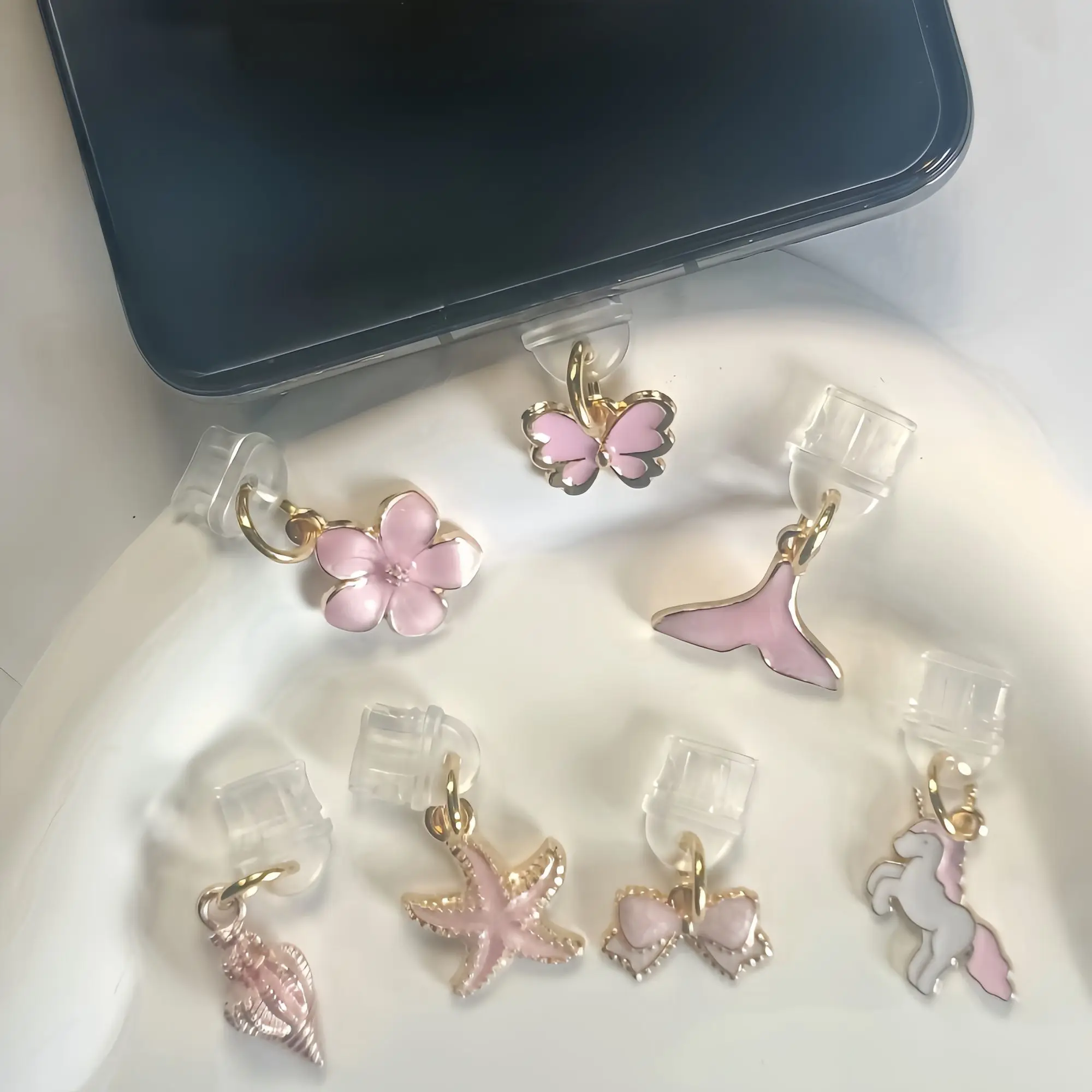 

Простая пылезащитная заглушка, очаровательная женская модная заглушка порта зарядки для iPhone, пробка для AirPods, подвеска типа C, пылезащитная крышка