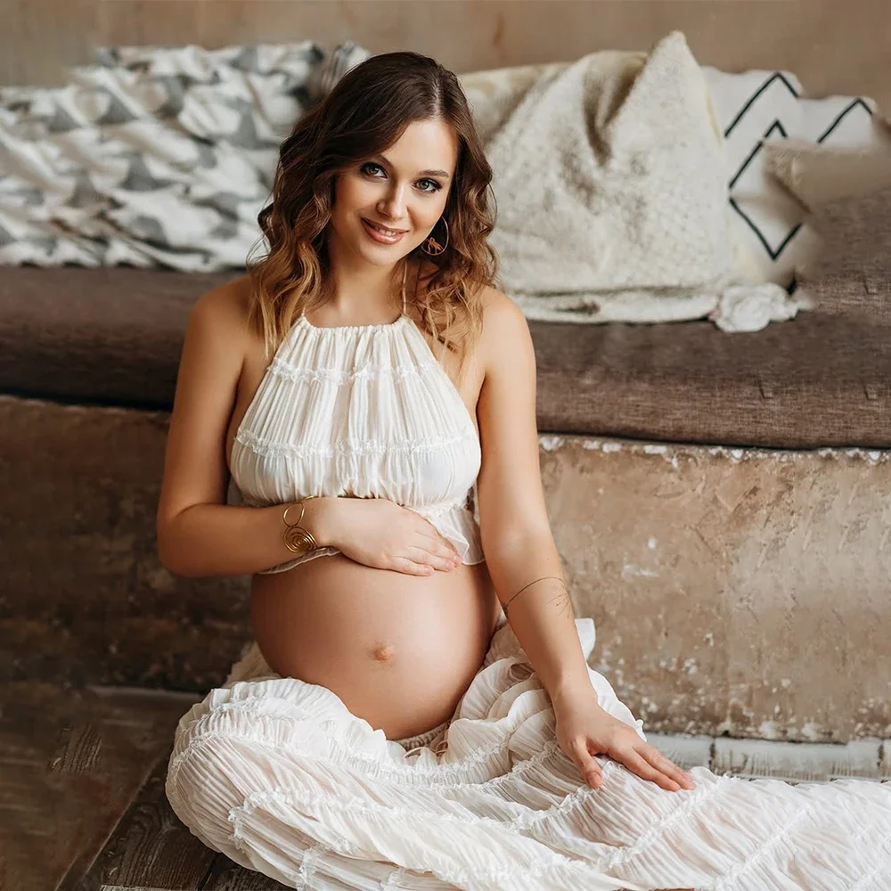 

Шифоновое платье для фотосессии для беременных с открытой спиной и регулируемыми бретелями, платье для фотосессии беременных, платье для детского душа